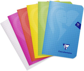 CLF füzet (9x14 cm, 48 lap, négyzethálós) PP borítású, 5-féle szín