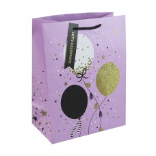 Eurowrap ajándéktasak, rózsaszín, lufis (26,5x33x14 cm)