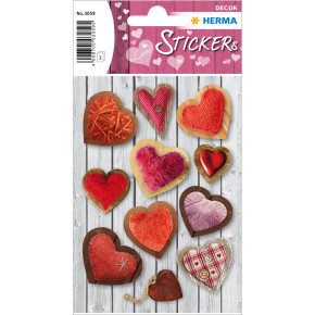 Herma matrica, bolyhos szívek, 3lap/csomag