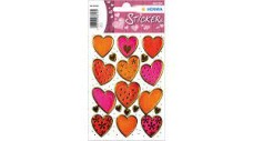 Herma matrica, szívek, narancs, pink, arany díszítessel, 2lap/csomag