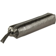 CLF bőr tolltartó 4x2,5x19,5 cm, slim, ezüst