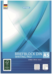 Stylex jegyzettömb A5, 50 lap, vonalas /10