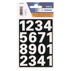 Herma matrica, fehér számok, 0-9, 2,5cm-es