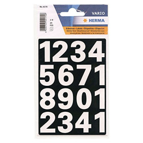 Herma matrica, fehér számok, 0-9, 2,5cm-es