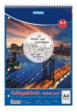 Stylex jegyzettömb A4, spirál, 80 lap, vonalas /6