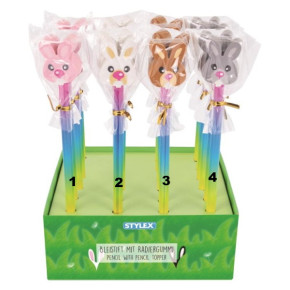 Stylex ceruza, nyuszis radírral, 4-féle /24