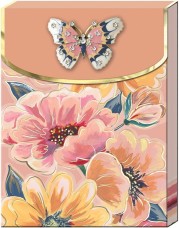 BSB Punch Studio notesz (12,5x9,5 cm, 75lap, mágneses, pillangó strasszal) virágok 4966P