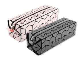 Stylex tolltartó, geometriai mintás, 2-féle, szürke, rózsaszín /6