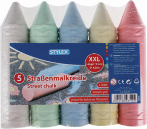 Stylex aszfaltkréta XXL, 5-féle szín/csomag /10