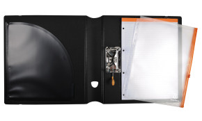 Exacompta Exactive Exafile gyűrűs iratrendező jegyzettömbbel A4, fekete