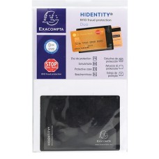Exacompta kártyatartó 2-oldalas 8,5x6 cm, fekete, Hidentity