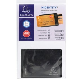 Exacompta kártyatartó 2-oldalas 8,5x6 cm, fekete, Hidentity