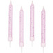 Amscan-Rietmüller gyertya, rózsaszín glitteres, 10db