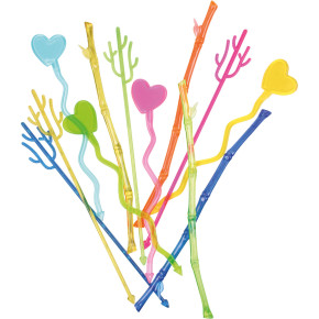 Amscan-Riethmüller koktélkeverő, színes,10db/csomag