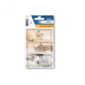 Herma füzetcímke, cicás, glitteres, 2lap/csomag