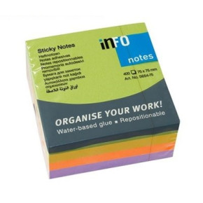 Info Notes önt.jegyzettömb, 75x75mm, 400lap, Spring Mix /60