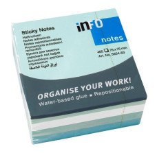 Info Notes önt.jegyzettömb, 75x75mm, 400lap, Iceland Mix /60