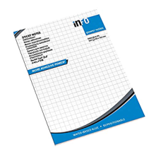 Info Notes önt.jegyzettömb, 100x150mm, 100lap, fehér, kockás /12