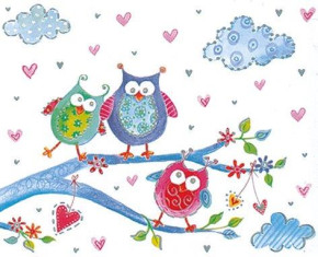 BSB ajándékkísérő (6,5x8 cm), baglyok (állvány)