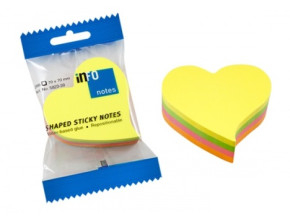 Info Notes önt.jegyzettömb, szív alakú, 70x70mm, 200lap /10