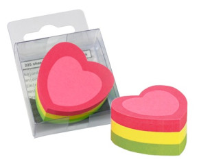 Info Notes önt.jegyzettömb, szív alakú, mini, 50x50mm, 225lap /60