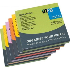 Info Notes önt.jegyzettömb, 75x75mm, 100lap, Spring Mix /6