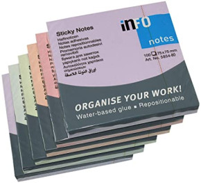 Info Notes önt.jegyzettömb, 75x75mm, 100lap, Harmony Mix /6