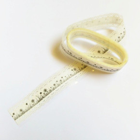 Ursus öntapadós csipkés papírbordűr (21mmx2m) fekete-fehér rét