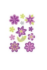 Herma matrica, lila virágok, gyémánt glitteres