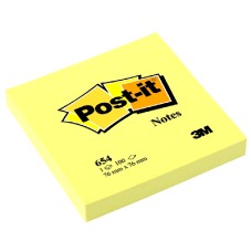 3M Post-it öntapadós jegyzettömb (76x76 mm, 100 lap) kanári sárga, 7100098889 /144