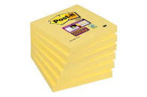 3M Post-it Super Sticky jegyzettömb 76×76 mm, 90 lap, kanári sárga, 7000048176 /144
