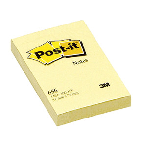 3M Post-it öntapadós jegyzettömb (51x76 mm, 100 lap) kanári sárga, 7100172750 /48