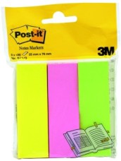 3M Post-it öntapadós jelölőlapok (25x76 mm, 3x100 lap) neon színek, 7100172769  /36