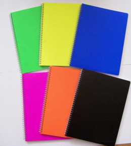 Eurocom spirálfüzet (A6, 60 oldalas, 6 szín) PP borítású, vonalas