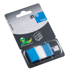 Info Notes önt. Z-jelölőcímke, 25x43mm, 50db, kék, bliszteres/24