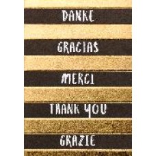 BSB Black&Gold képeslap, arany-fekete csíkos, Thank you (állvány)