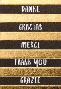 BSB Black&Gold képeslap, arany-fekete csíkos, Thank you (állvány)