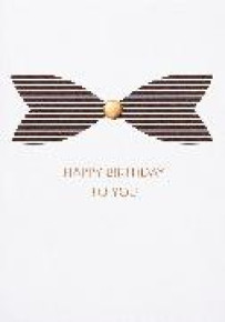 BSB Black&Gold képeslap, csokornyakkendő, Happy Birthday (állvány)