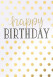 BSB Black&Gold képeslap, pöttyös, Happy Birthday (állvány)