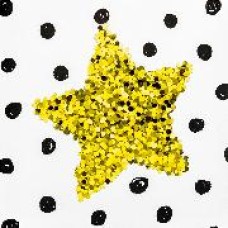 BSB Black&Gold képeslap (15x15 cm), flitteres csillag (állvány)