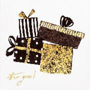 BSB Black&Gold képeslap (15x15 cm), ajándékdobozok (állvány)
