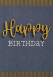 BSB Lettering képeslap, kék-arany, Happy Birthday (állvány)