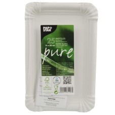 Papstar Papír tálca szögletes pure (13x20 cm, 20db) fehér /18