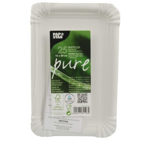 Papstar Papír tálca szögletes pure (13x20 cm, 20db) fehér /18
