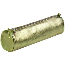 CLF bőr tolltartó 5,5x22 cm, kerek, zöld