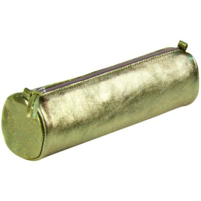 CLF bőr tolltartó 5,5x22 cm, kerek, zöld