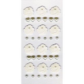 Rössler matrica esküvői/ fehér rózsa(12), gyöngyház szív(12), gyöngy(12)