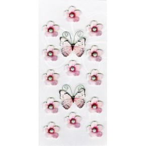 Rössler matrica (6 lap/csomag) rózsaszín virágok, pillangók