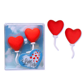 Trendhaus radír, szív alakú lufi, 2db-os szett /24