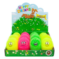 Trendhaus gumijáték, tojás alakú, villogó, 4-féle szín /16